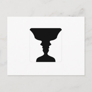 Gesichter oder Vasenillusion von zwei Gesichtern Postkarte