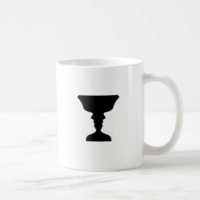 Gesichter oder Vasenillusion von zwei Gesichtern Tasse (Rechts)