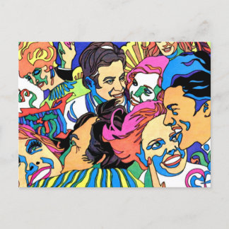 Gesichter von 1970 postkarte