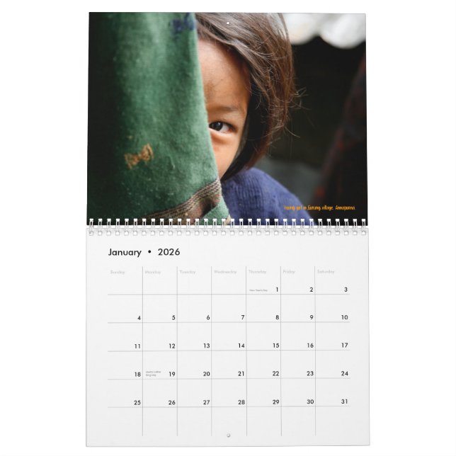 Gesichter von Nepal Kalender (Jan 2026)