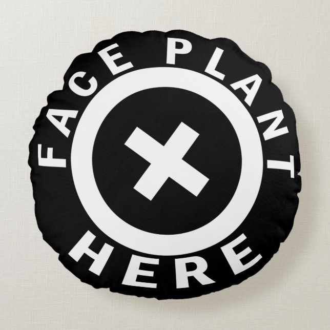 Gesichts-Pflanze hier Rundes Kissen (Vorderseite)