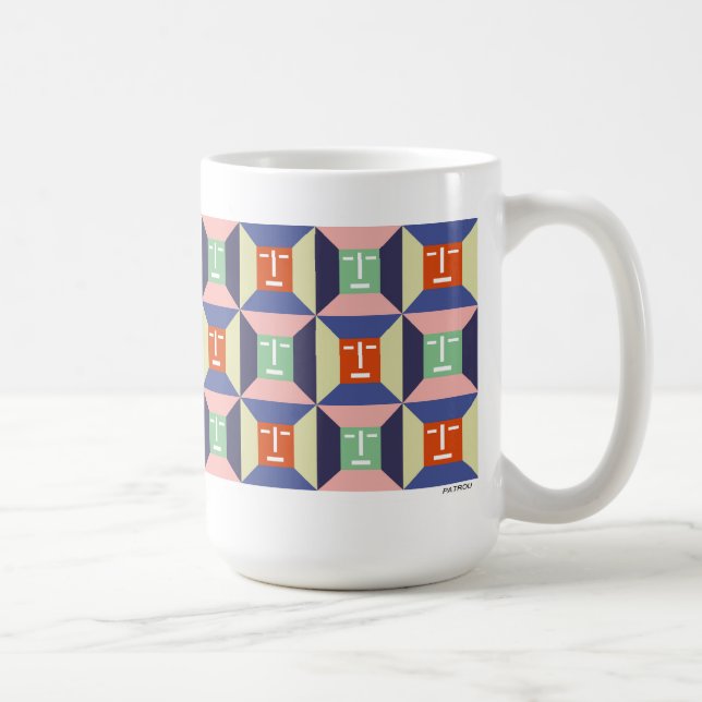 Gesichts-Quadrate 2 Kaffeetasse (Rechts)