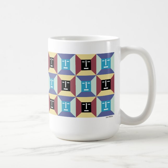 Gesichts-Quadrate 5 Kaffeetasse (Rechts)