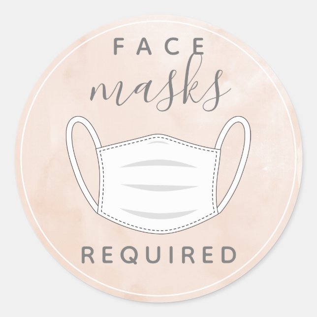 Gesichts-rosa Gesichtsmaske erfordert Etikett Runder Aufkleber (Vorderseite)