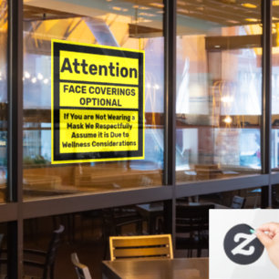 Gesichtsabdeckung Politik Wellness ausgenommen Fensteraufkleber