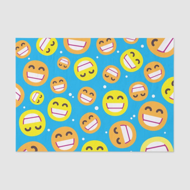 Gesichtsausdruck Lächelnde Augen Emojis Editable F Seidenpapier (Vorderseite)