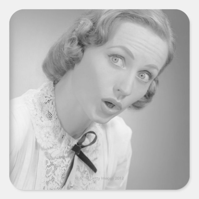 Gesichtsausdrücke Quadratischer Aufkleber (Vorderseite)