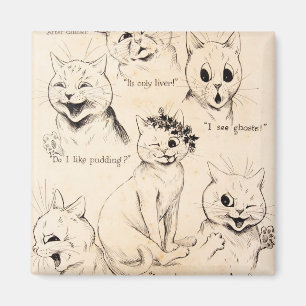 Gesichtsausdrücke verschiedener Katzen, Louis Wain Magnet