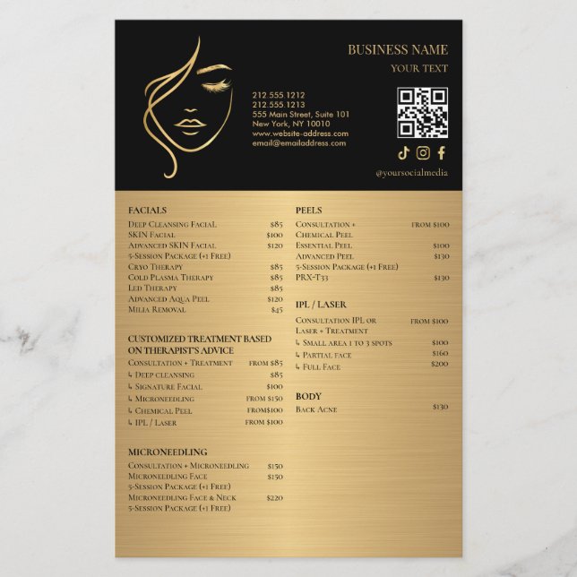 GESICHTSBEHANDLUNGEN Beauty Salon Flyer (Vorne)