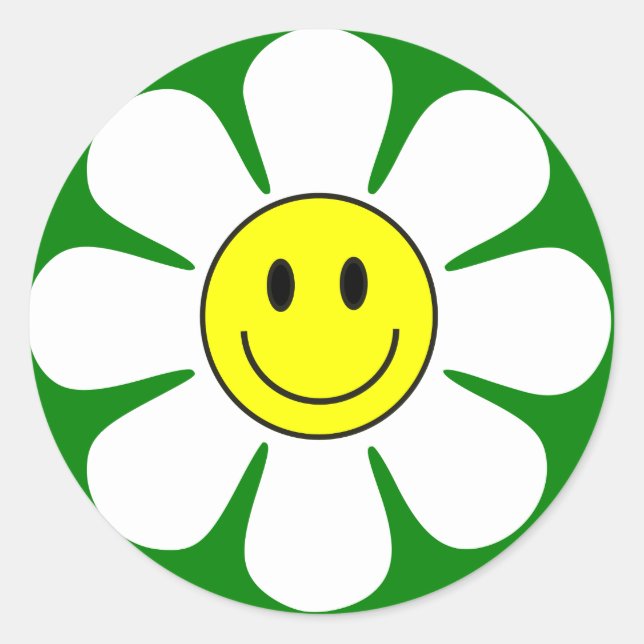Gesichtsgänseblümchenaufkleber Runder Aufkleber (Vorderseite)