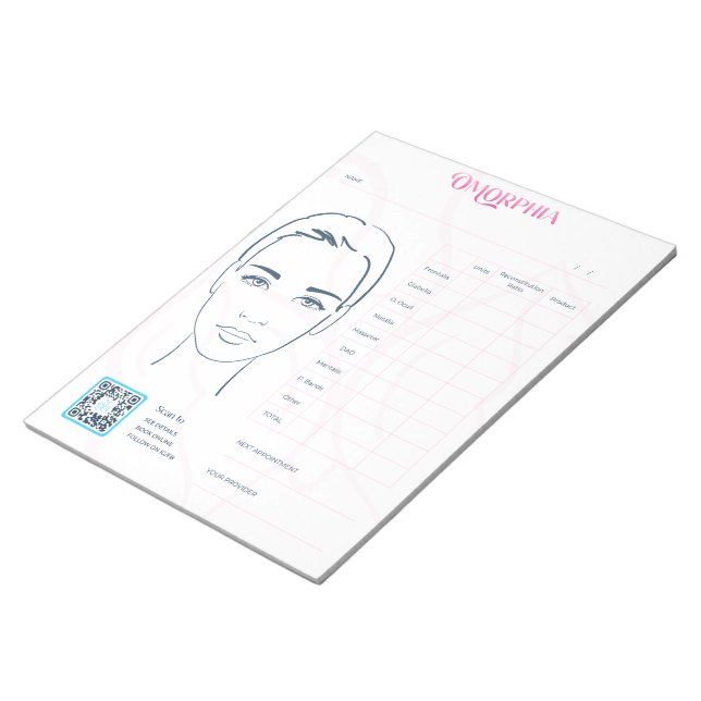 Gesichtskarte für Abzweigung Note Pad Notizblock (angewinkelt)