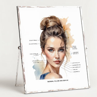 Gesichtskarte für Hautfiller und Botox Poster