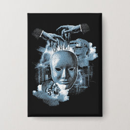 Gesichtslos - Design von Techno-Goth Streetwear Button