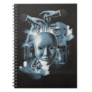 Gesichtslos - Design von Techno-Goth Streetwear Notizblock