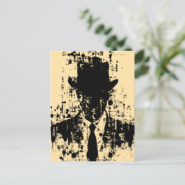 Gesichtsloser Gentleman: Abstrakte Eleganz Postkarte