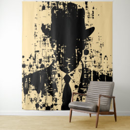 Gesichtsloser Gentleman: Abstrakte Eleganz Wandteppich