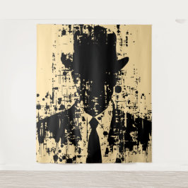 Gesichtsloser Gentleman: Abstrakte Eleganz Wandteppich