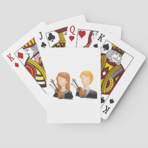Gesichtsloses Geiger-Duo Musiker-Paar Spielkarten