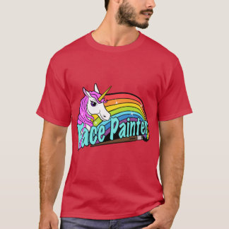 Gesichtsmaler Einhorn und Regenbogen Gesichtsmaler T-Shirt