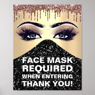 Gesichtsmaske erforderlich Covid Dankeschön Rose G Poster