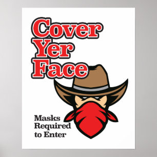Gesichtsmaske erforderliches Zeichen Kleine Unte Poster