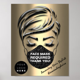 Gesichtsmaske für das gewünschte Logo im Haarstil Poster