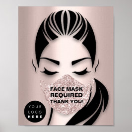 Gesichtsmaske mit erforderlichem Covid GlitterRose Poster