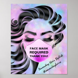 Gesichtsmaske mit erforderlichem Covid Holograph P Poster