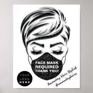 Gesichtsmaske mit erforderlichem Covid-Lash-Logo Poster