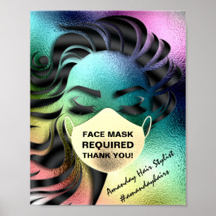 Gesichtsmaske mit erforderlichem Covid-Regenbogen- Poster
