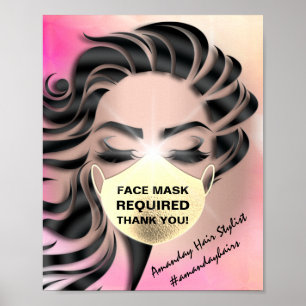 Gesichtsmaske mit erforderlichem Covid Spark Gold Poster