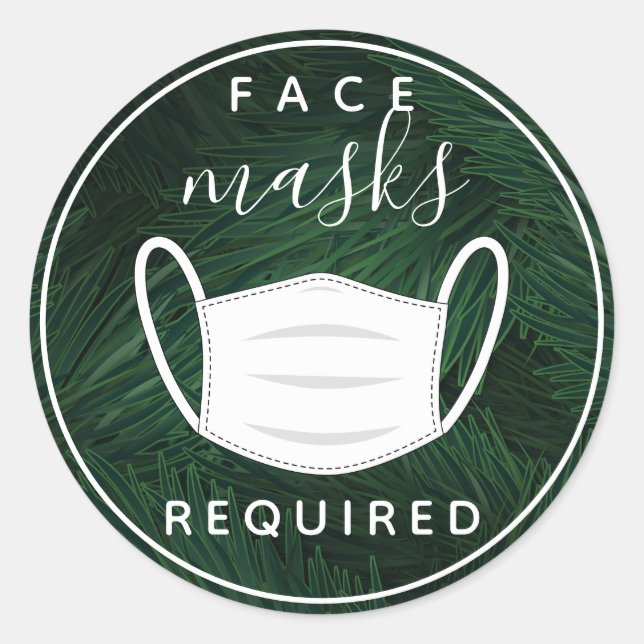 Gesichtsmaske mit tropischer Oberfläche erfordert  Runder Aufkleber (Vorderseite)