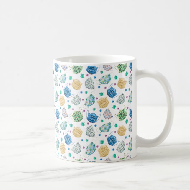 Gesichtsmaske Muster 2020 Gedenk- Kaffeetasse (Rechts)