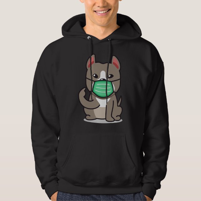 Gesichtsmaske Pitbull Hoodie (Vorderseite)