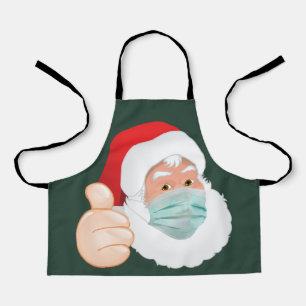 Gesichtsmaske Weihnachtsmann mit Daumen hoch, ZSD Schürze