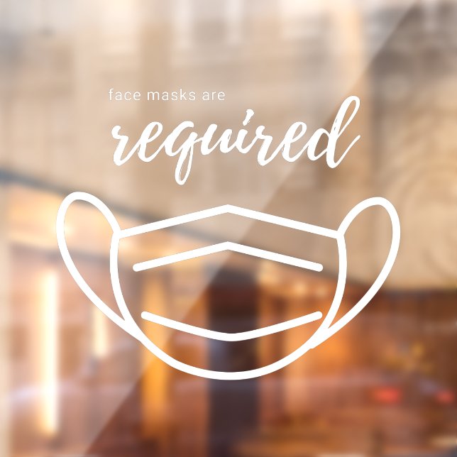 Gesichtsmasken sind für Berufliches Geschäft erfor Fensteraufkleber (Blatt 2)