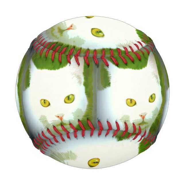 Gesichtsmuster der weißen Katze Thunder_Cove Baseball (Vorderseite)