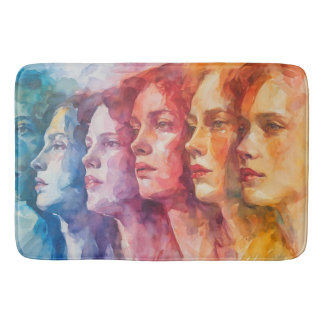 Gesichtspflege von Frauen - Aquarellmalerei Badematte