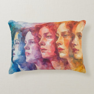 Gesichtspflege von Frauen - Aquarellmalerei Dekokissen