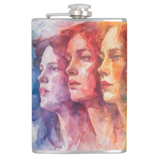 Gesichtspflege von Frauen - Aquarellmalerei Flachmann