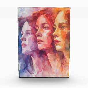 Gesichtspflege von Frauen - Aquarellmalerei Fotoblock