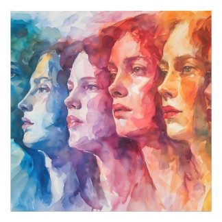 Gesichtspflege von Frauen - Aquarellmalerei Fotodruck