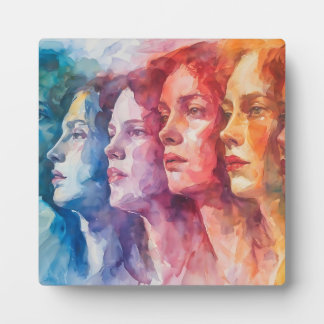 Gesichtspflege von Frauen - Aquarellmalerei Fotoplatte