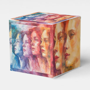 Gesichtspflege von Frauen - Aquarellmalerei Geschenkschachtel