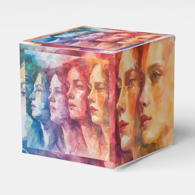 Gesichtspflege von Frauen - Aquarellmalerei Geschenkschachtel (Vorderseite)