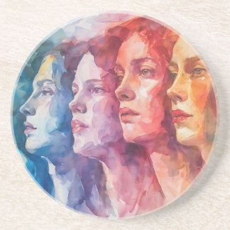 Gesichtspflege von Frauen - Aquarellmalerei Getränkeuntersetzer