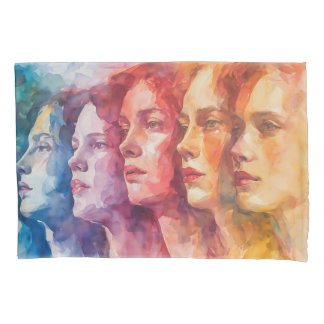 Gesichtspflege von Frauen - Aquarellmalerei Kissenbezug