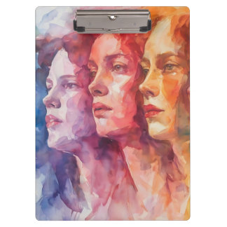 Gesichtspflege von Frauen - Aquarellmalerei Klemmbrett