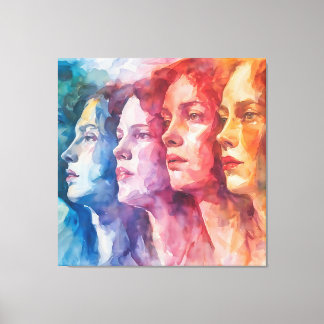 Gesichtspflege von Frauen - Aquarellmalerei Leinwanddruck