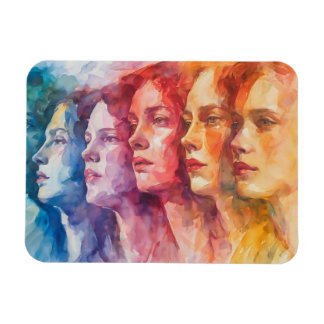 Gesichtspflege von Frauen - Aquarellmalerei Magnet